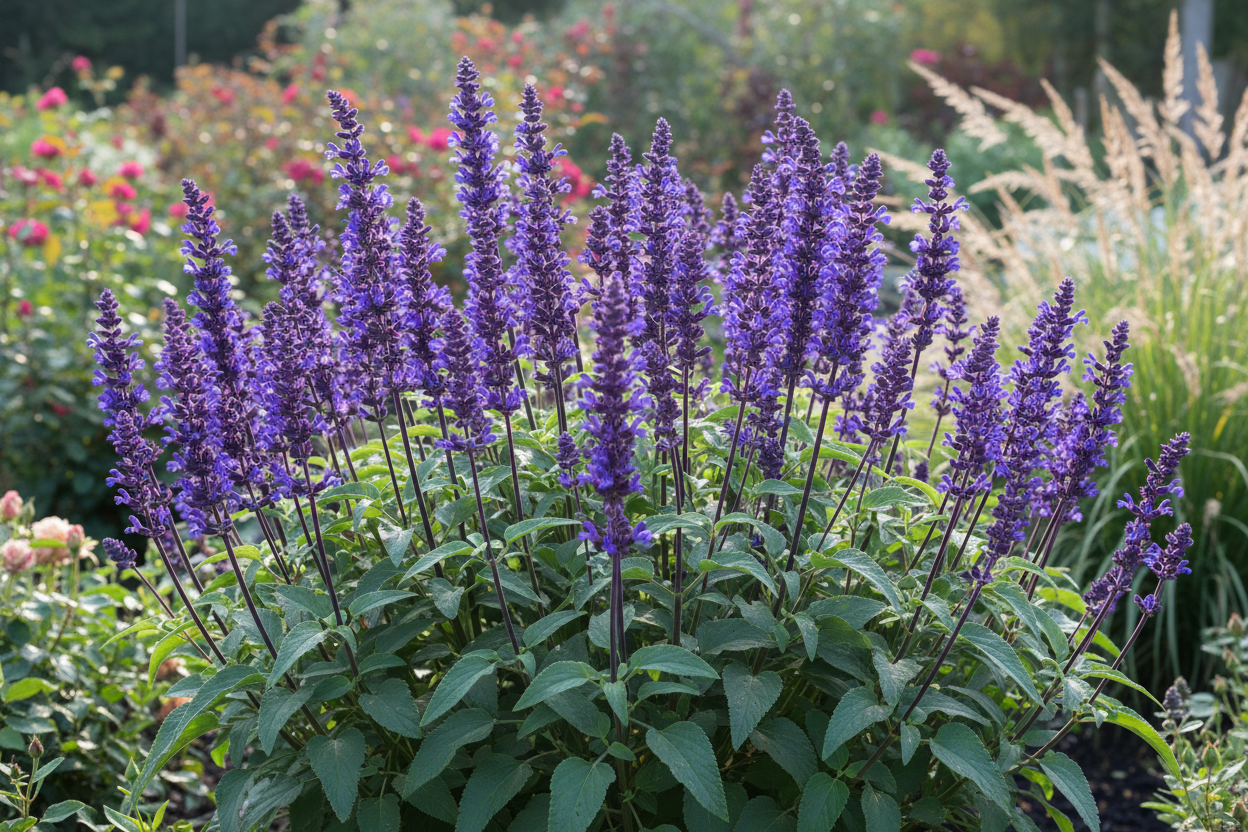 Salvia 'Caradonna' perennial plants,