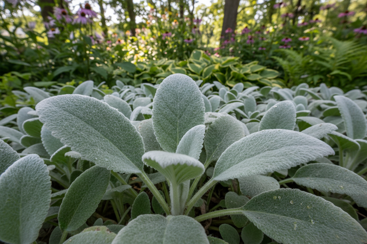 stachys 'helen von stein' perennial plant